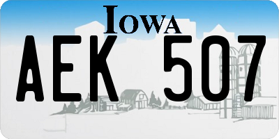 IA license plate AEK507