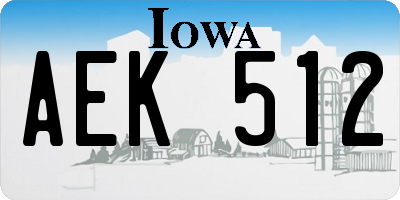 IA license plate AEK512