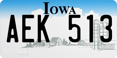 IA license plate AEK513