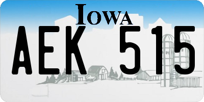 IA license plate AEK515