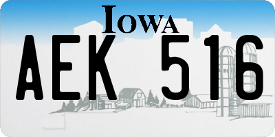 IA license plate AEK516