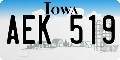 IA license plate AEK519