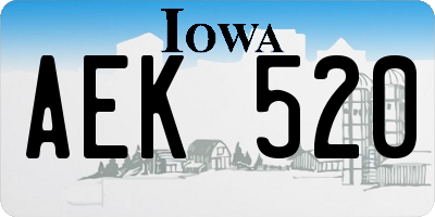 IA license plate AEK520