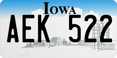 IA license plate AEK522