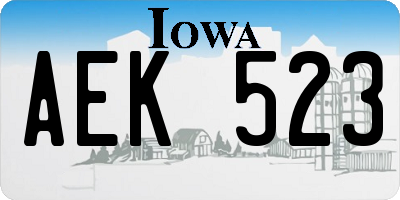 IA license plate AEK523