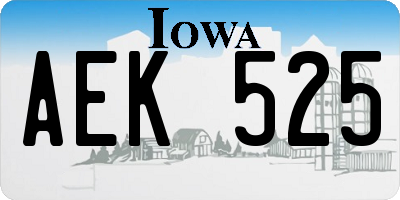 IA license plate AEK525