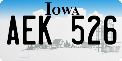 IA license plate AEK526