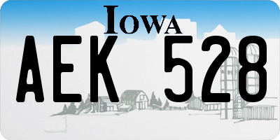 IA license plate AEK528