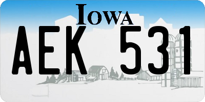 IA license plate AEK531