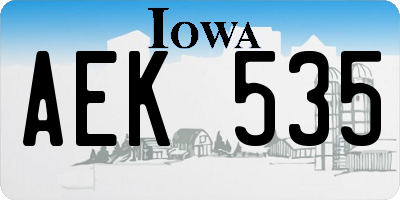 IA license plate AEK535