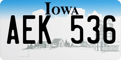 IA license plate AEK536