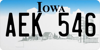 IA license plate AEK546