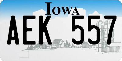 IA license plate AEK557