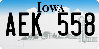 IA license plate AEK558