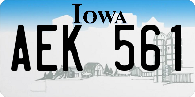 IA license plate AEK561