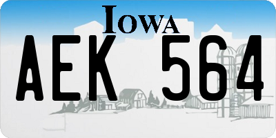 IA license plate AEK564