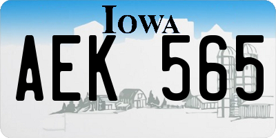 IA license plate AEK565