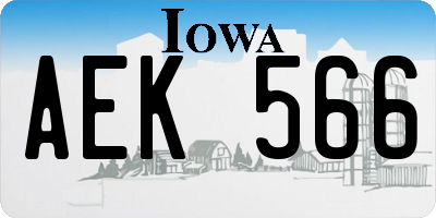 IA license plate AEK566
