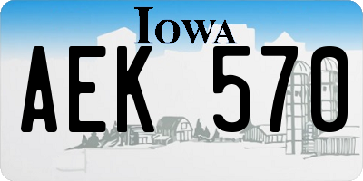 IA license plate AEK570