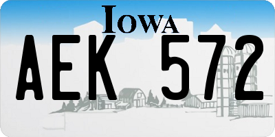 IA license plate AEK572