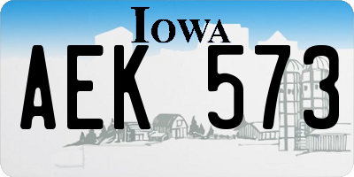IA license plate AEK573