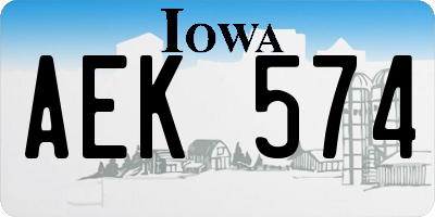 IA license plate AEK574