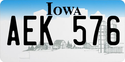 IA license plate AEK576