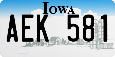 IA license plate AEK581