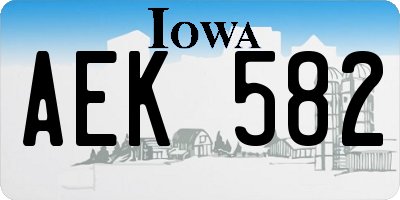 IA license plate AEK582