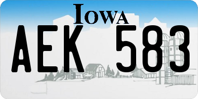 IA license plate AEK583