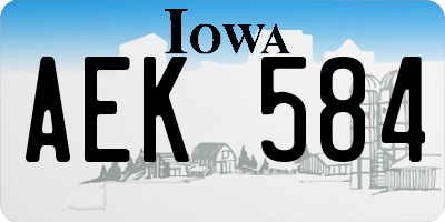 IA license plate AEK584