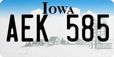 IA license plate AEK585