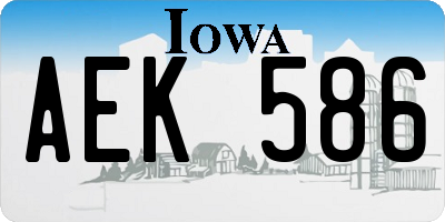 IA license plate AEK586