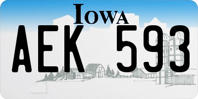 IA license plate AEK593