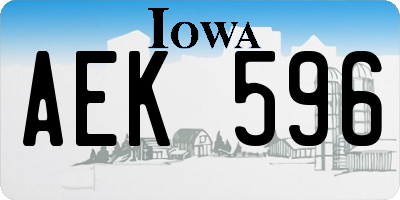 IA license plate AEK596
