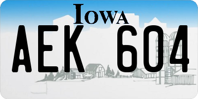 IA license plate AEK604