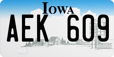 IA license plate AEK609
