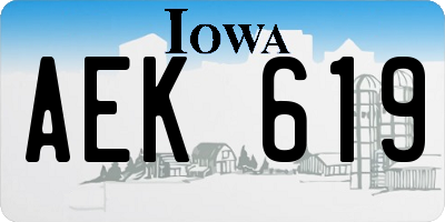 IA license plate AEK619