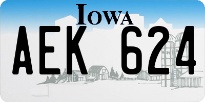 IA license plate AEK624