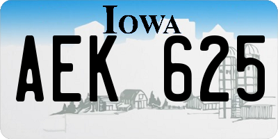 IA license plate AEK625