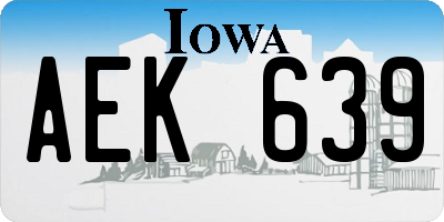 IA license plate AEK639