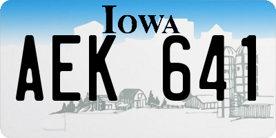 IA license plate AEK641