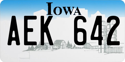 IA license plate AEK642