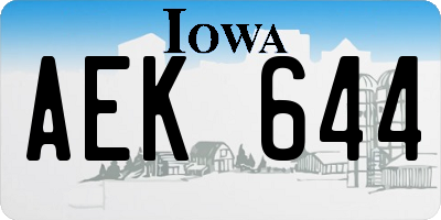 IA license plate AEK644