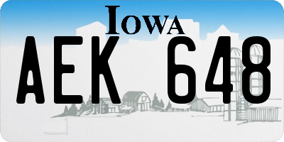 IA license plate AEK648