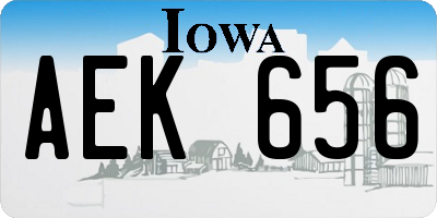 IA license plate AEK656