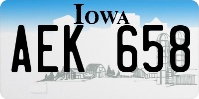 IA license plate AEK658