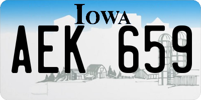 IA license plate AEK659