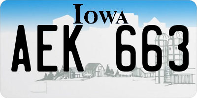 IA license plate AEK663