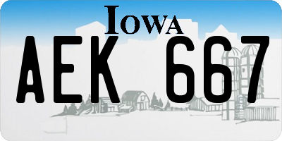 IA license plate AEK667